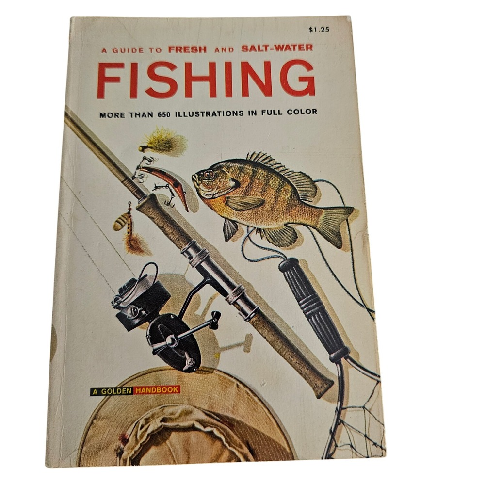 Vintage 1965 Golden Handbook A Guide to Fresh and Salt-Water Fishing Paperback